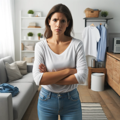 夫にイライラしている妻